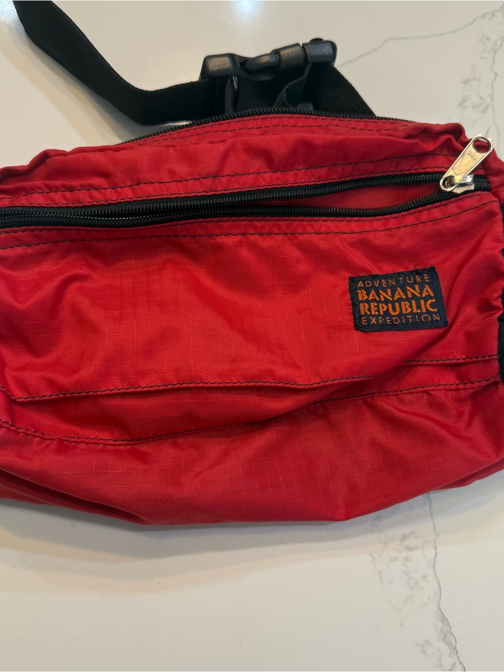 Vintage Banana Republic Red Nylon Adventure Expedition Belt Bag Waist Fanny Pack
